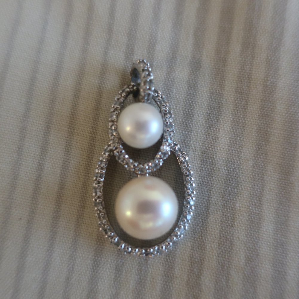 pearl and CZ custom charm